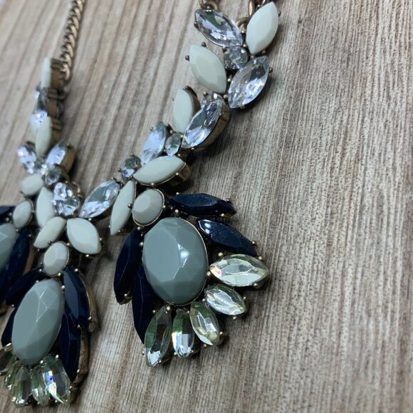 J. Crew Crystals Gold Tone Clusters Necklace - Picture 8 of 8